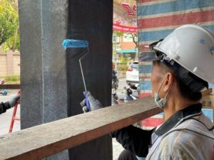 Epoxy面塗滾塗搭接